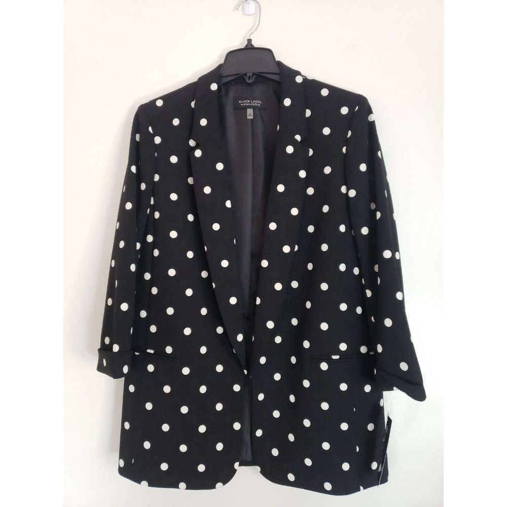 Black Label Blazer Black with White Dots Size M